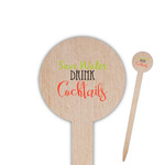 Cocktails Round Wooden Food Picks