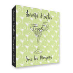 Margarita Lover 3 Ring Binder - Full Wrap - 2" (Personalized)