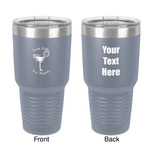 Margarita Lover 30 oz Stainless Steel Tumbler - Grey - Double-Sided (Personalized)