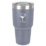 Margarita Lover 30 oz Stainless Steel Tumbler - Grey - Single-Sided (Personalized)