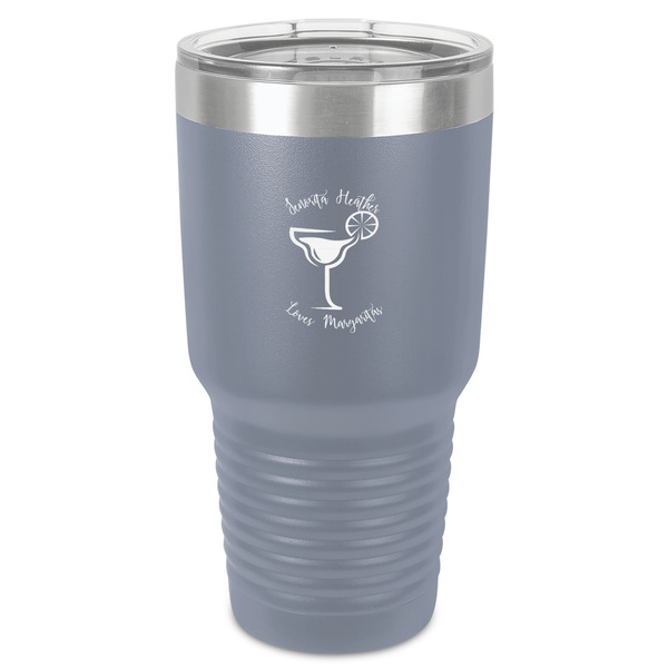 Custom Margarita Lover 30 oz Stainless Steel Tumbler - Grey - Single-Sided (Personalized)