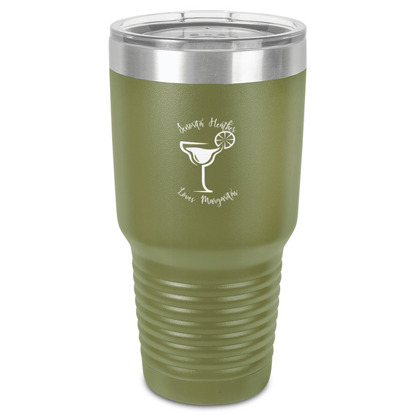 Custom Margarita Lover 30 oz Stainless Steel Tumbler - Olive - Single-Sided (Personalized)