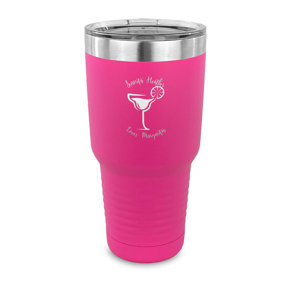 Custom Margarita Lover 30 oz Stainless Steel Tumbler - Pink - Single Sided (Personalized)