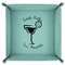 Margarita Lover 9" x 9" Teal Leatherette Snap Up Tray - FOLDED