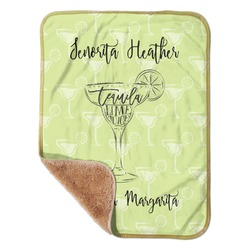 Margarita Lover Sherpa Baby Blanket - 30" x 40" w/ Name or Text