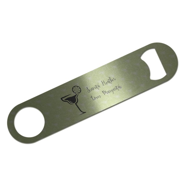 Custom Margarita Lover Bar Bottle Opener - Silver w/ Name or Text