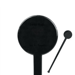 Margarita Lover 7" Round Plastic Stir Sticks - Black - Single Sided (Personalized)