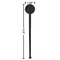 Margarita Lover Black Plastic 7" Stir Stick - Round - Dimensions