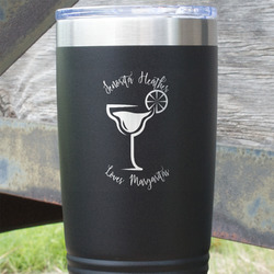 Margarita Lover 20 oz Stainless Steel Tumbler - Black - Single Sided (Personalized)