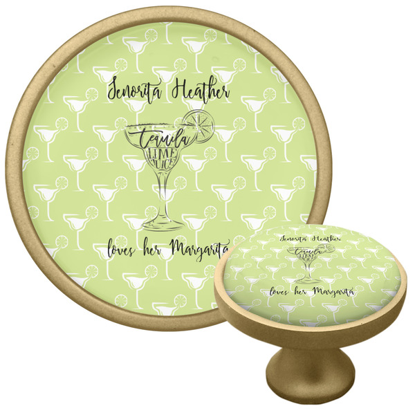 Custom Margarita Lover Cabinet Knob - Gold (Personalized)