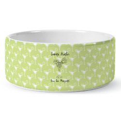 Margarita Lover Ceramic Dog Bowl - Medium (Personalized)
