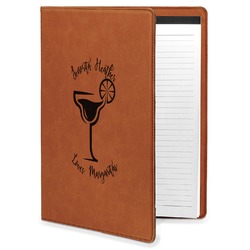 Margarita Lover Leatherette Portfolio with Notepad - Large - Double Sided (Personalized)