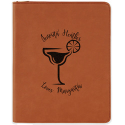 Margarita Lover Leatherette Zipper Portfolio with Notepad - Single Sided (Personalized)