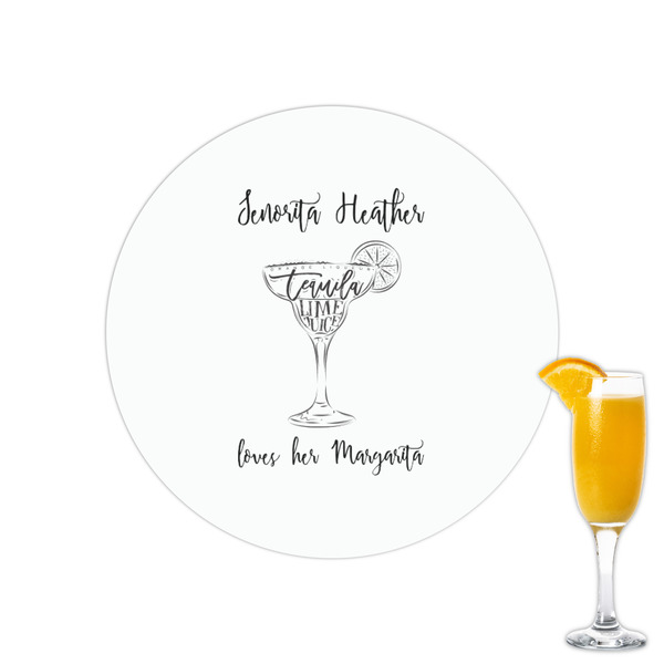 Custom Margarita Lover Printed Drink Topper - 2.15" (Personalized)