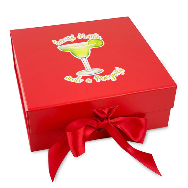 Custom Margarita Lover Gift Box with Magnetic Lid - Red (Personalized)