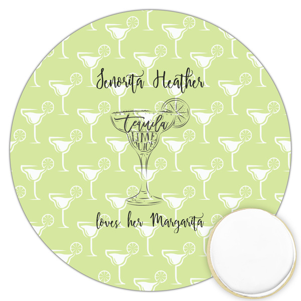 Custom Margarita Lover Printed Cookie Topper - 3.25" (Personalized)