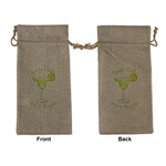 Margarita Lover Large Burlap Gift Bag - Front & Back (Personalized)