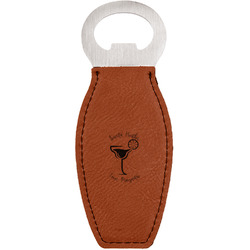 Margarita Lover Leatherette Bottle Opener - Double Sided (Personalized)