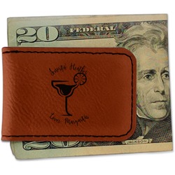 Margarita Lover Leatherette Magnetic Money Clip - Double Sided (Personalized)
