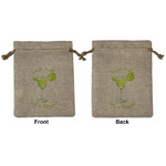 Margarita Lover Medium Burlap Gift Bag - Front & Back (Personalized)