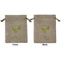 Margarita Lover Medium Burlap Gift Bag - Front & Back (Personalized)