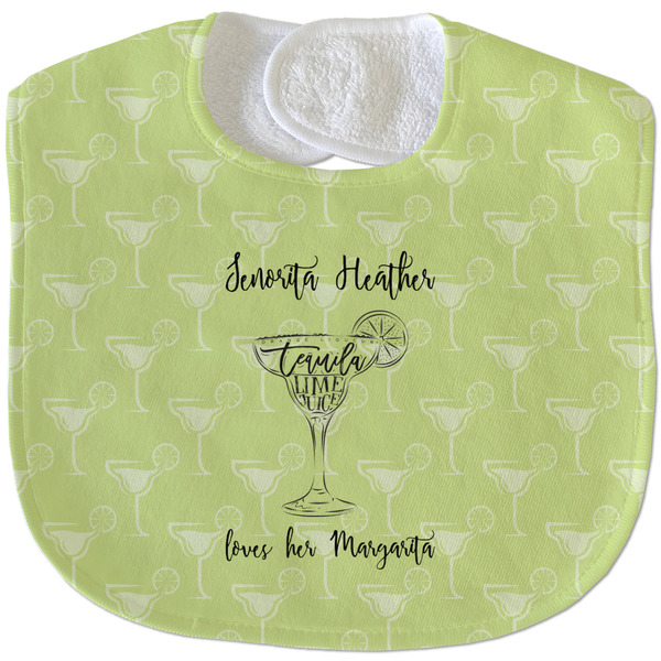 Custom Margarita Lover Velour Baby Bib w/ Name or Text