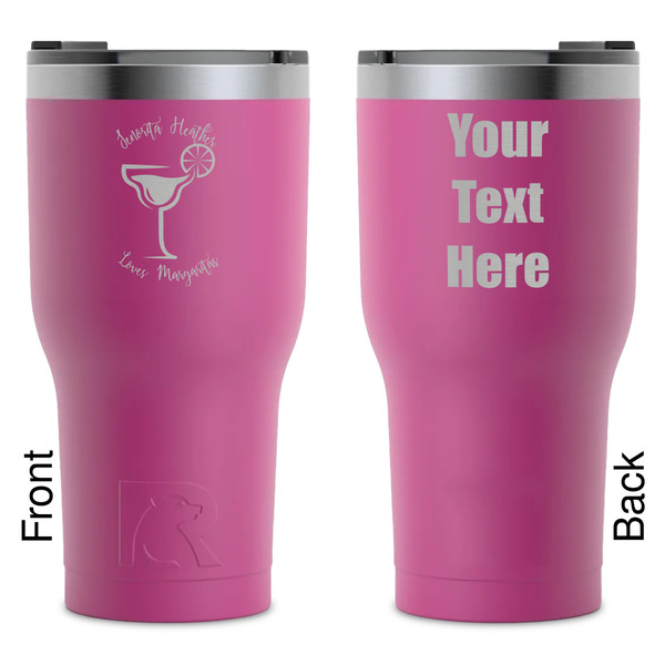 Custom Margarita Lover RTIC Tumbler - Magenta - Laser Engraved - Double-Sided (Personalized)