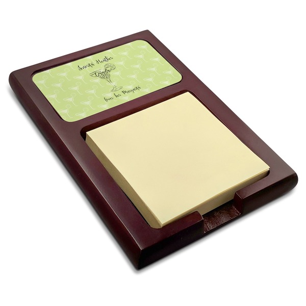 Custom Margarita Lover Red Mahogany Sticky Note Holder (Personalized)