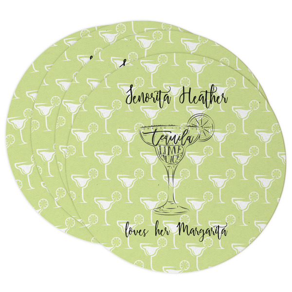 Custom Margarita Lover Round Paper Coasters w/ Name or Text