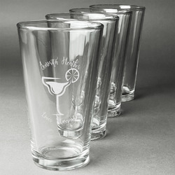 Margarita Lover Pint Glasses - Engraved (Set of 4) (Personalized)