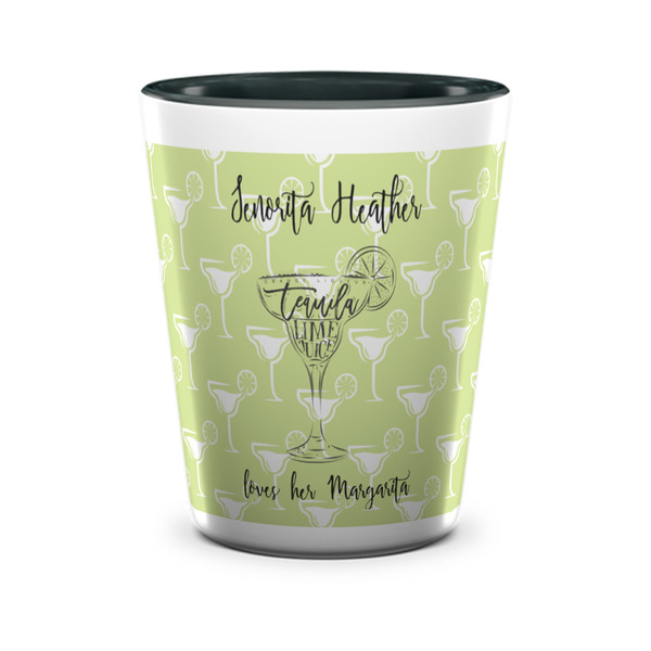 Custom Margarita Lover Ceramic Shot Glass - 1.5 oz - Two Tone - Single (Personalized)