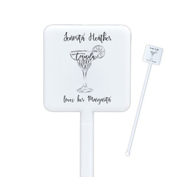 Margarita Lover Square Plastic Stir Sticks - Double Sided (Personalized)