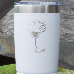Margarita Lover 20 oz Stainless Steel Tumbler - White - Double Sided (Personalized)