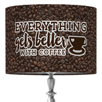 Coffee Addict 16" Drum Lamp Shade - Fabric