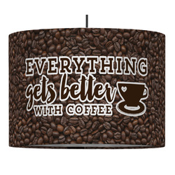 Coffee Addict 16" Drum Pendant Lamp - Fabric