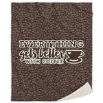 Coffee Addict Sherpa Throw Blanket