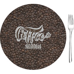 Coffee Addict Glass Appetizer / Dessert Plate 8" (Personalized)