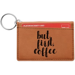Coffee Addict Leatherette Keychain ID Holder - Double Sided