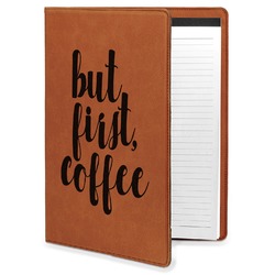 Coffee Addict Leatherette Portfolio with Notepad - Large - Single Sided