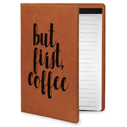 Coffee Addict Leatherette Portfolio with Notepad - Small - Single Sided