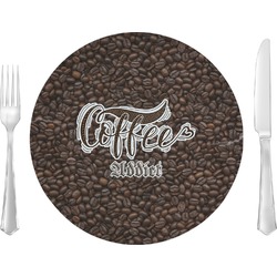 Coffee Addict Glass Lunch / Dinner Plate 10" (Personalized)