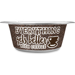 Coffee Addict Stainless Steel Dog Bowl - Large