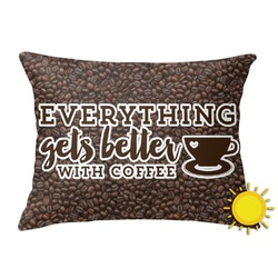 Coffee Addict Outdoor Throw Pillow (Rectangular)