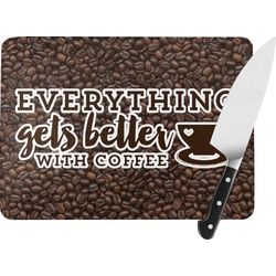 Coffee Addict Rectangular Glass Cutting Board - Large - 15.25"x11.25"