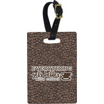 Coffee Addict Plastic Luggage Tag - Rectangular