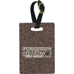 Coffee Addict Plastic Luggage Tag - Rectangular