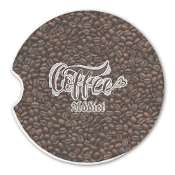 Coffee Addict Sandstone Car Coaster - Single (Personalized)