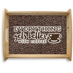 Coffee Addict Natural Wooden Tray - Large