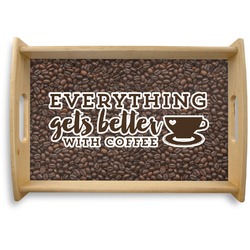 Coffee Addict Natural Wooden Tray - Small