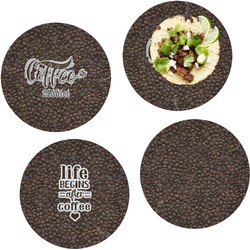 Coffee Addict Set of 4 Glass Lunch / Dinner Plate 10" (Personalized)